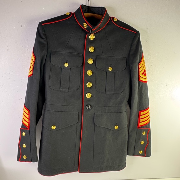 DSCP Jacket 32S Marine Corps US Military Poly Wool Coat Gabardin